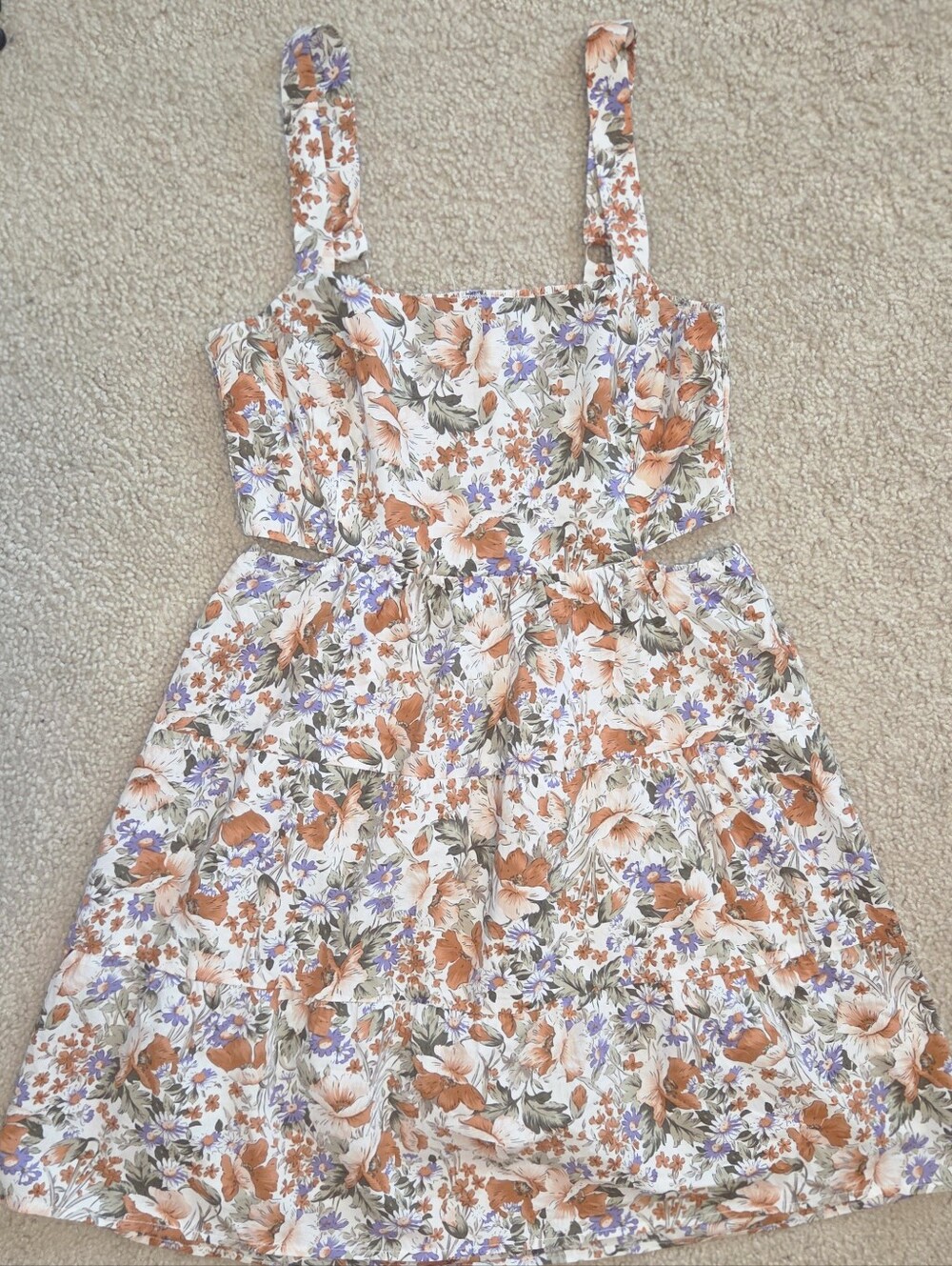 Heartloom Floral Side Cutout Cottagecore Smocked Mini Dress Size - Med